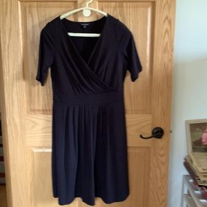 Black knit fit and flare dress from Lands End